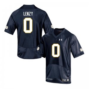 Notre Dame Fighting Irish Men's Braden Lenzy #0 Navy Under Armour Authentic Stitched College NCAA Football Jersey TDG4599TH